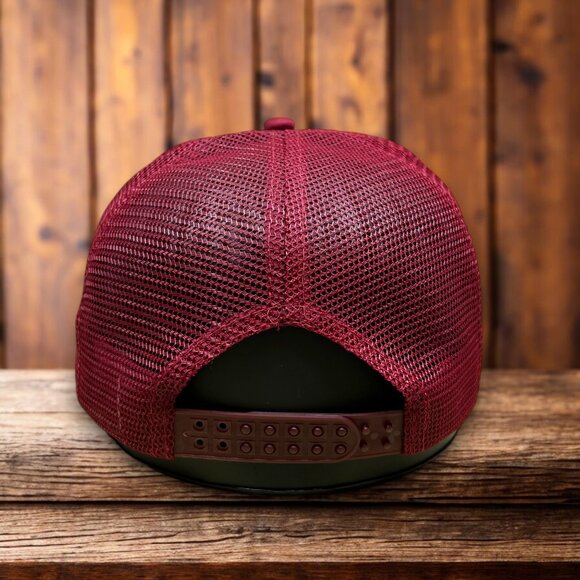 Dr. Pepper Mens Trucker Hat Maroon Snapback Trust Me I'm A Dr Vintage Ad Logo - Picture 2 of 4